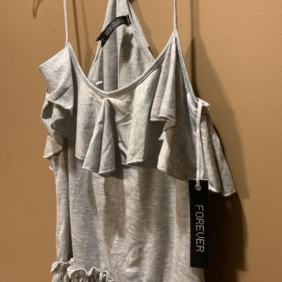 Ruffled Forever gray tank top XS strappy racerback NWT - Picture 2 of 10